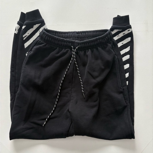 Men's Off-White co Virgil Abloah Black Sweatpant Joggers Size Medium